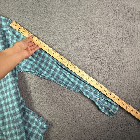 Faherty The Movement Shirt Mens Large Blue Plaid Casual Button Up Cotton - Picture 8 of 9